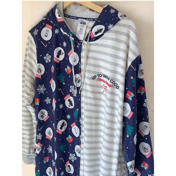 Star Wars x Disney Lucasfilm Christmas PJs One Piece Adult XXL Pajama Hooded - Picture 2 of 8